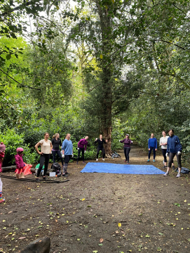 Mums getting fit and having fun in the forest.